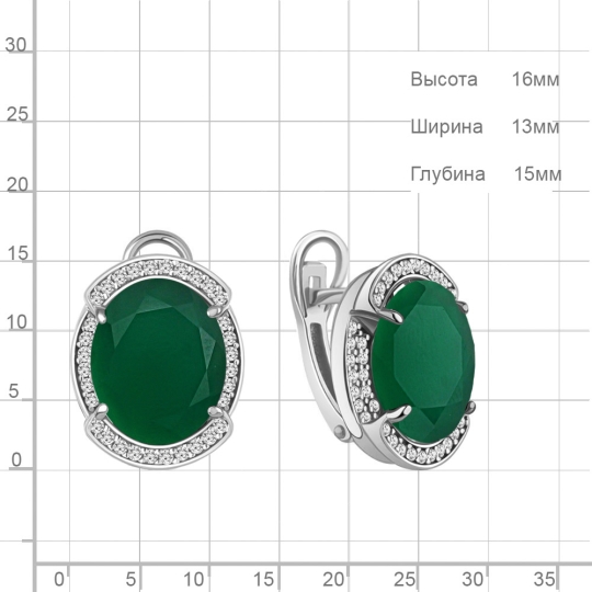 Серьги из серебра с топазами