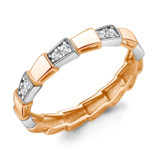 Кольцо из серебра с фианитами