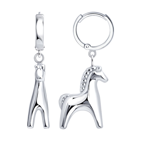 Серьги из серебра с фианитами