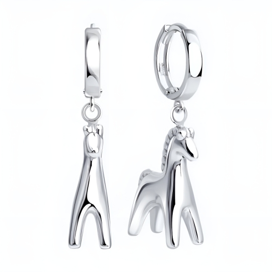 Серьги из серебра с фианитами