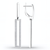 Серьги из серебра с фианитами