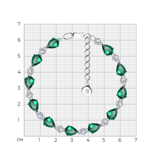 Браслет из серебра с фианитами