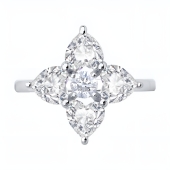 Кольцо из серебра с фианитами