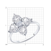 Кольцо из серебра с фианитами