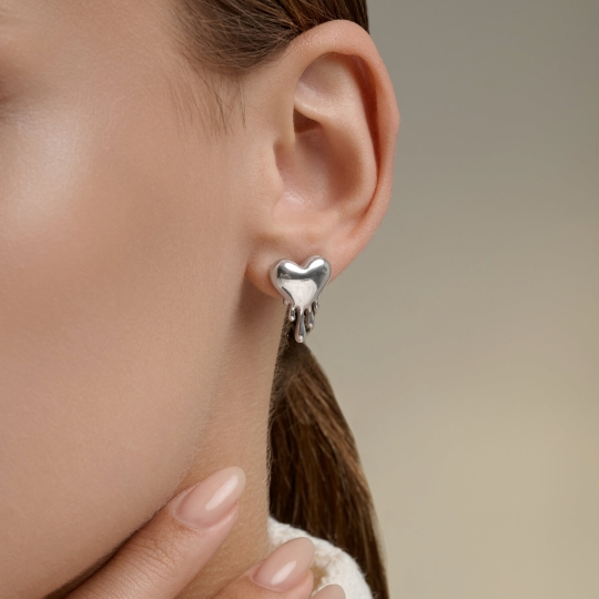Асимметричные серьги-трансформеры из серебра