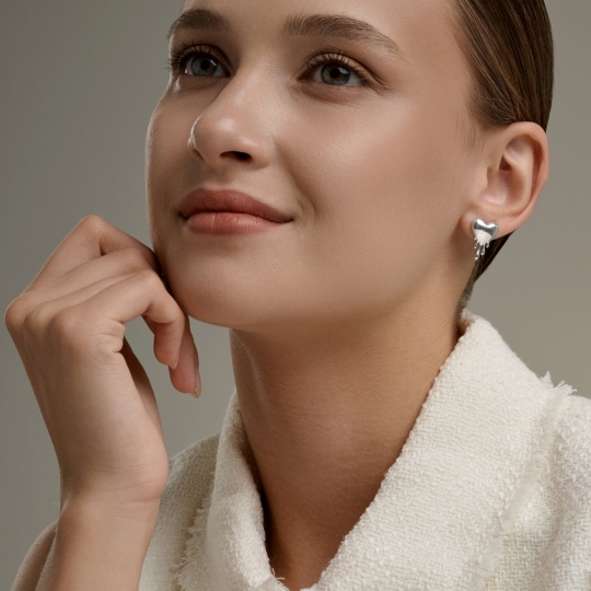 Асимметричные серьги-трансформеры из серебра