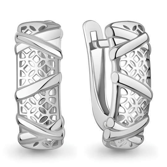 Серьги из серебра с опалами и фианитами