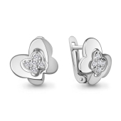 Серьги из серебра с фианитами