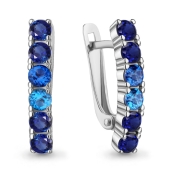 Серьги из серебра с ювелирными кристаллами