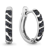 Серьги из серебра с ювелирными кристаллами