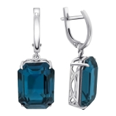 Серьги из серебра с ювелирными кристаллами