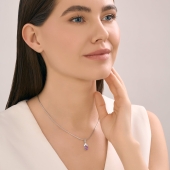 Подвеска из серебра с аметистом и фианитами