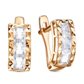 Серьги из золота с фианитами