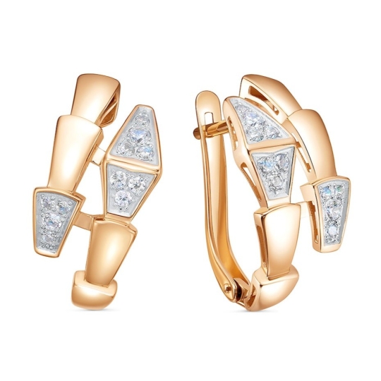 Серьги из золота с фианитами "Пантеры"