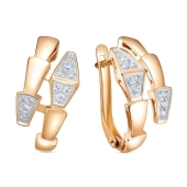 Серьги из золота с фианитами