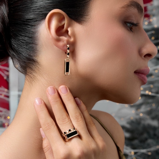 Серьги из золота с алмазной гранью