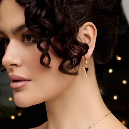 Серьги из золота с фианитами 