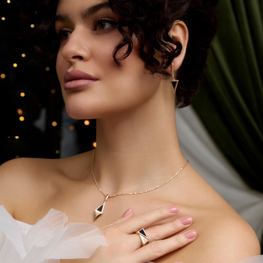 Серьги из золота с фианитами 