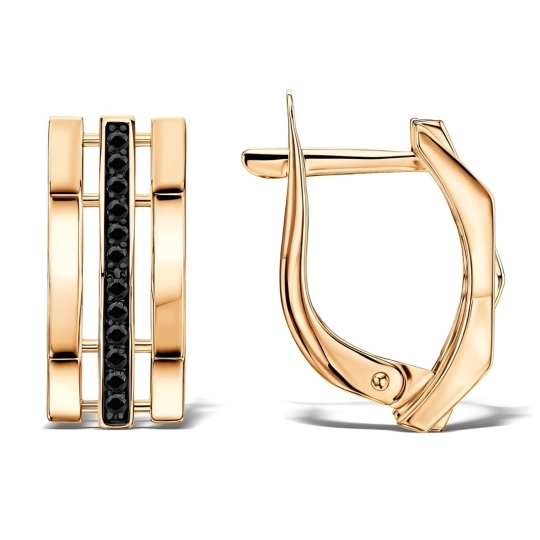 Серьги из золота с выращенными бриллиантами