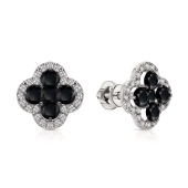 Серьги из серебра с фианитами