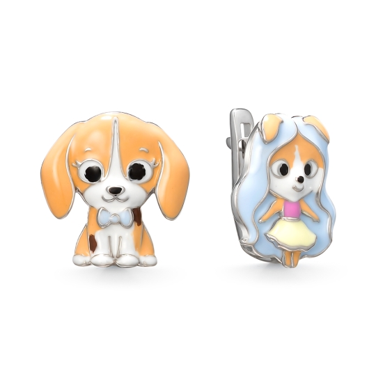 Серьги из серебра с фианитами