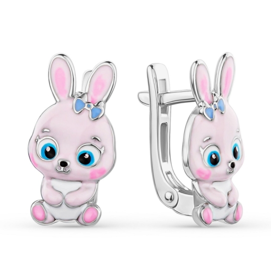 Серьги из серебра с фианитом