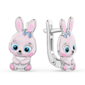 Серьги из серебра с эмалью 