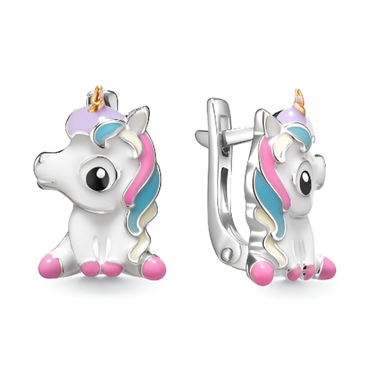 Серьги из серебра с фианитами 