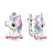 Серьги из серебра с эмалью