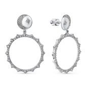 Серьги из серебра с фианитами