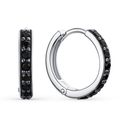 Кольцо из серебра с черными фианитами