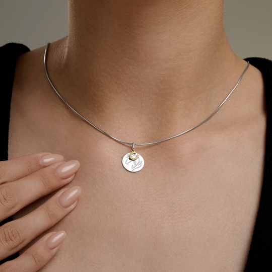 Подвеска из серебра с фианитами