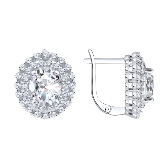 Кольцо из серебра с фианитами