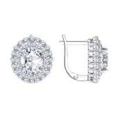 Серьги из серебра с фианитами