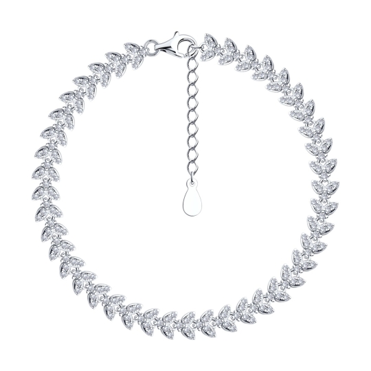 Браслет из серебра с бриллиантом