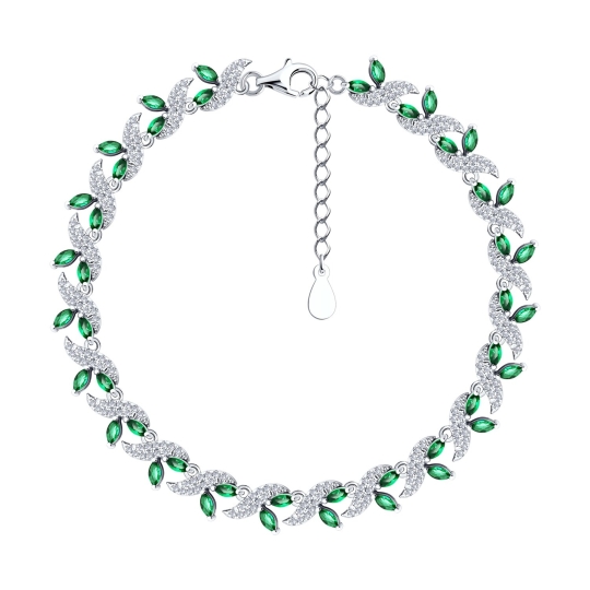 Браслет из серебра с фианитами