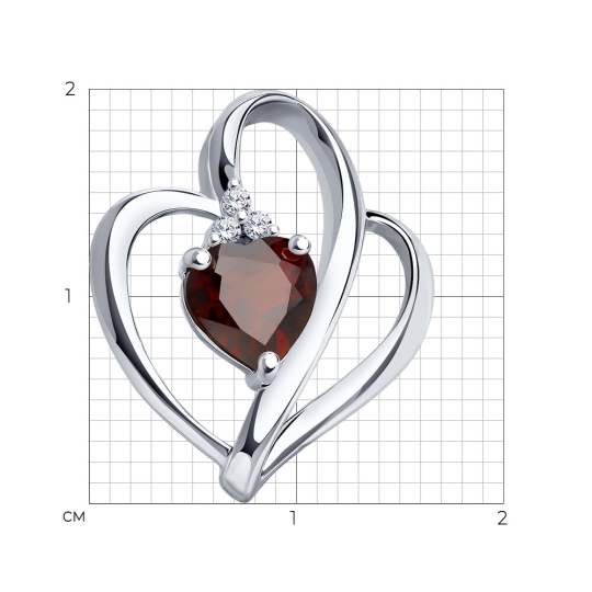 Подвеска из серебра с фианитами "Знак зодиака Овен"