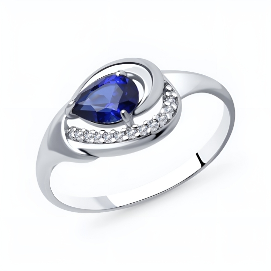 Кольцо из серебра с кристаллом Swarovski