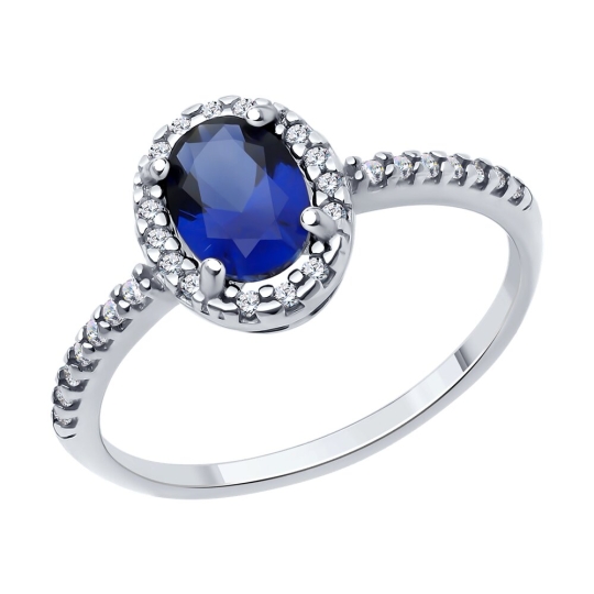 Кольцо из серебра с ювелирным кристаллом 