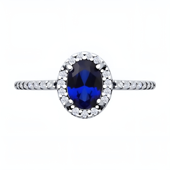 Кольцо из серебра с ювелирным кристаллом 