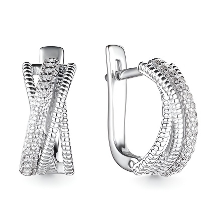 Серьги из серебра с топазами