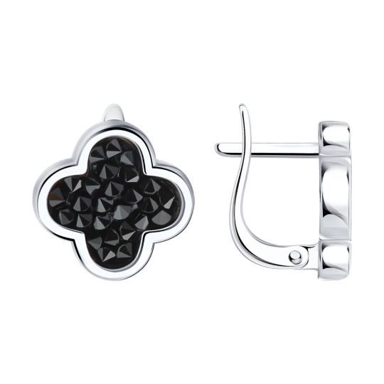 Серьги из серебра с празиолитами