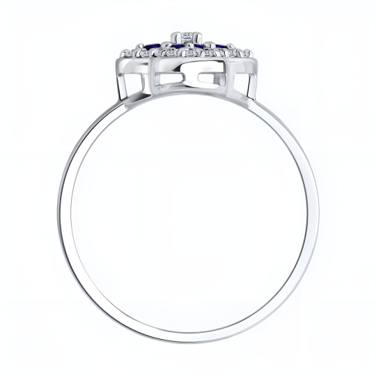 Подвеска из серебра с сапфирами и фианитами