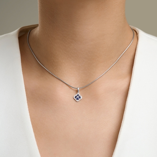 Подвеска из серебра с фианитами "К"