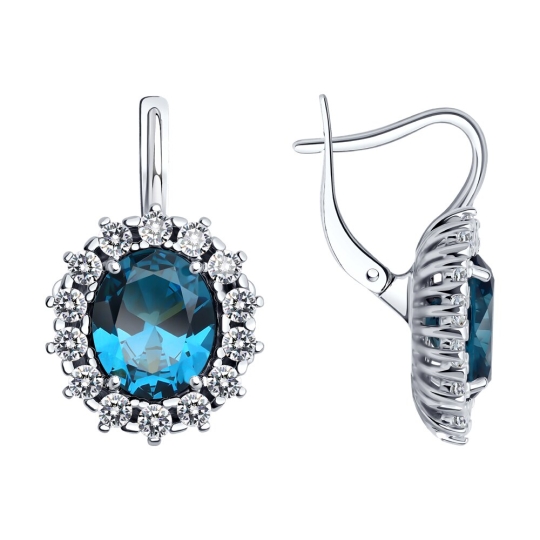 Кольцо из серебра с ювелирным кристаллом и фианитами