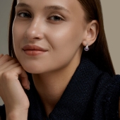 Серьги из серебра с аметистами и фианитами