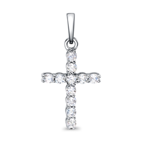 Подвеска из серебра с фианитами "Знак зодиака Весы"