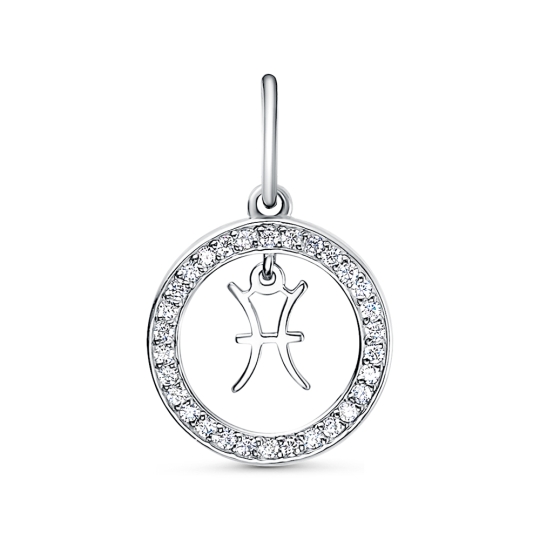 Подвеска из серебра с фианитами "Знак зодиака Дева"