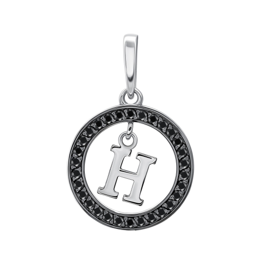 Подвеска из серебра с сапфирами и фианитами