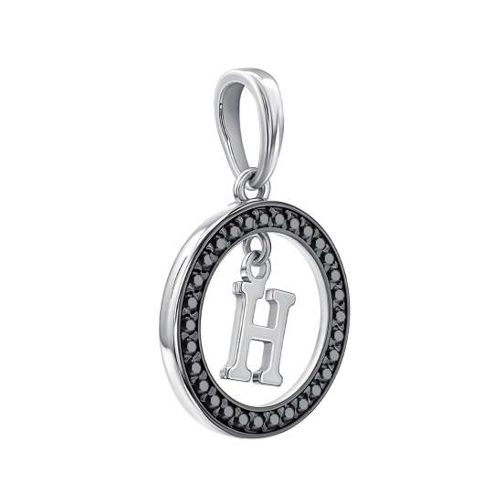 Подвеска из серебра с сапфирами и фианитами